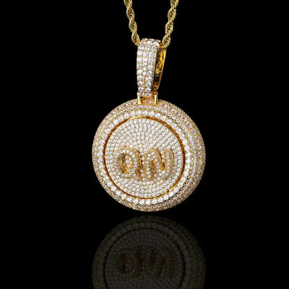 Custom Rotating Letter Pendant Necklace with Micro-Pave Zircon Stones for Men | Caratix Jewelry - CaratixJewelry