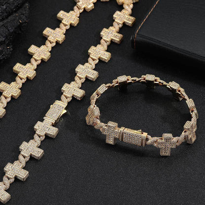 Iced Out Infinity Cross Bracelet Zircon Rapper Iced Out Chain Style for Men | Caratix Jewelry - CaratixJewelry
