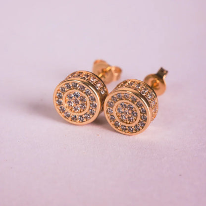 Iced Out Hip Hop Studs - Square & Round CZ Earrings for Men
