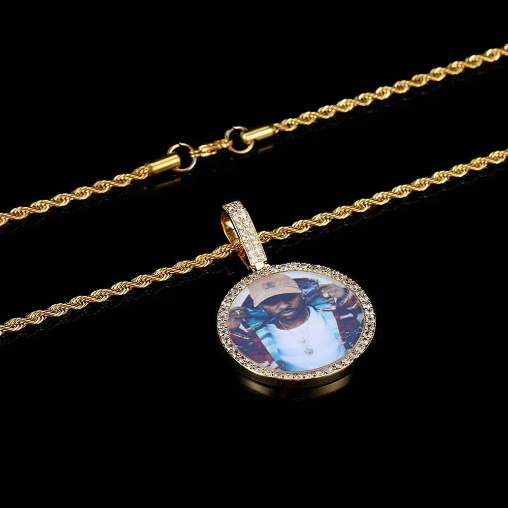 Custom Photo Pendant DIY Necklace with Full Frame for Men | Caratix Jewelry - CaratixJewelry