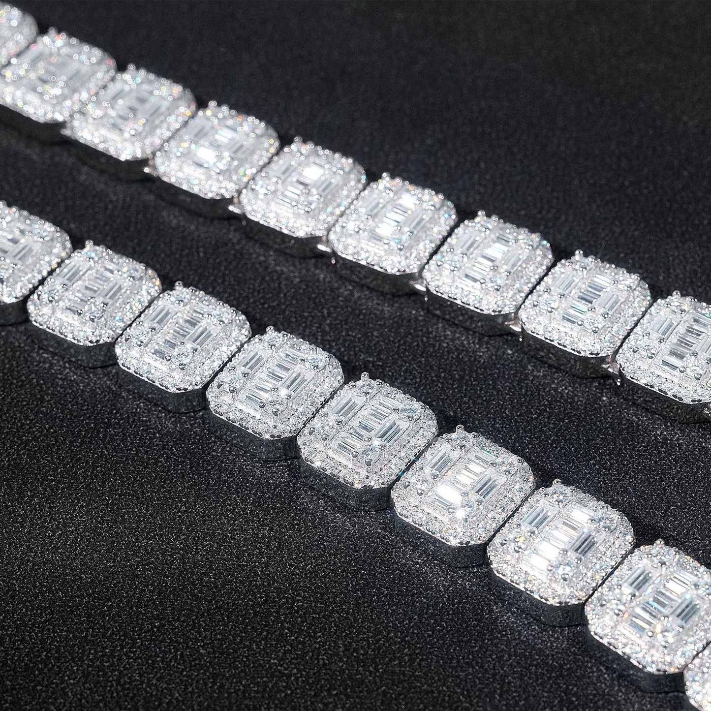 13mm D-Color Moissanite Cuban Link | S925 Silver Men’s Necklace - CaratixJewelry