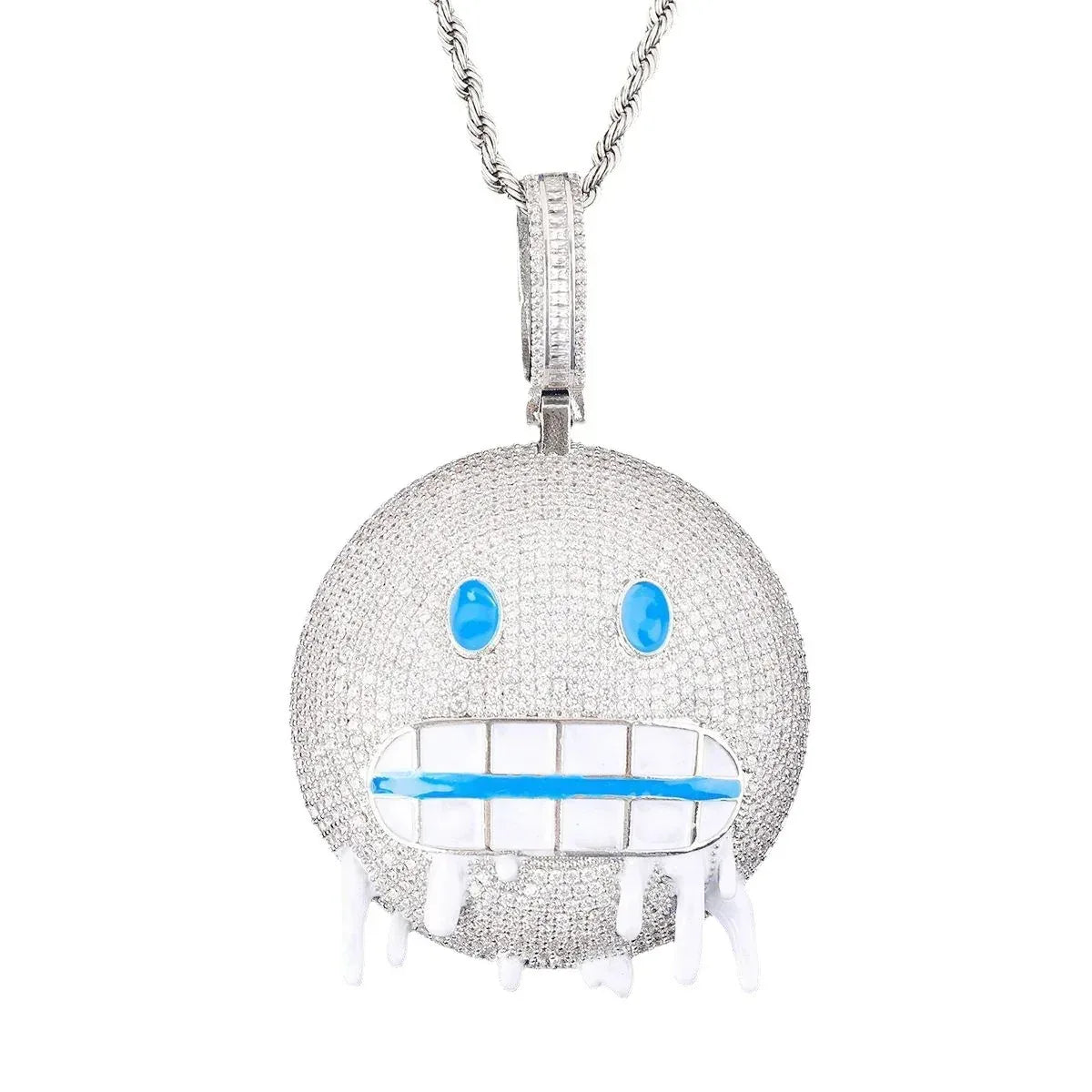 Men's "Mean Mug" Emoji Necklace | Funny & Aggressive Hip Hop Jewelry - CaratixJewelry