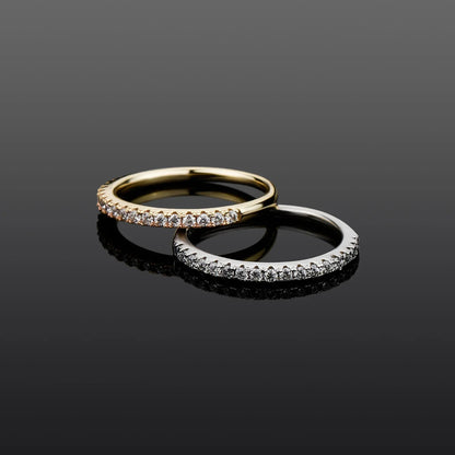D Color Moissanite Ring S925 Sterling Silver | Minimalist Couple Band | Caratix