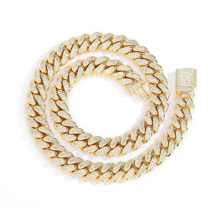 12mm Flip Clasp Double Row Cuban Link Necklace - CaratixJewelry