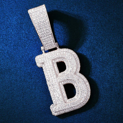 Iced Out Letter & Number Pendant | CZ Hip Hop Bling Jewelry Necklace - CaratixJewelry