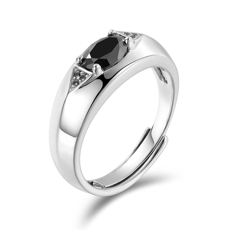 S925 Sterling Silver Marquise Moissanite Eye of Horus Ring – Adjustable Premium Statement Band