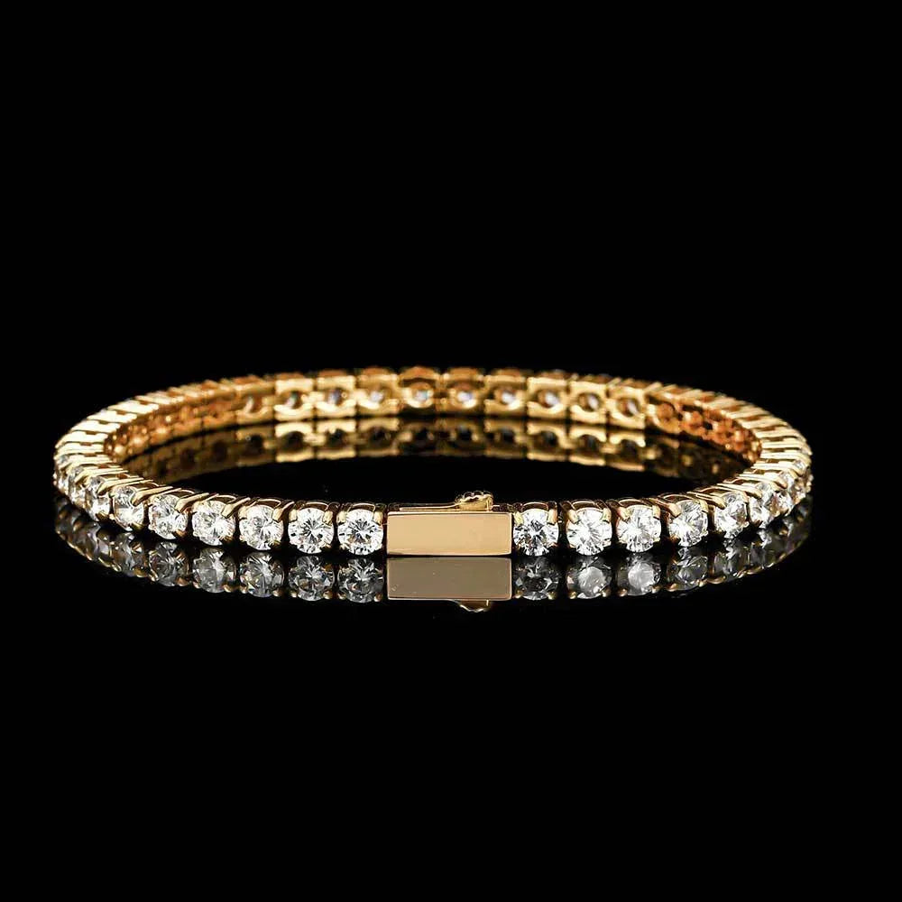 4mm Zircon Tennis Chain Bracelet with Spring Clasp Stainless Steel for Men | Caratix Jewelry - CaratixJewelry