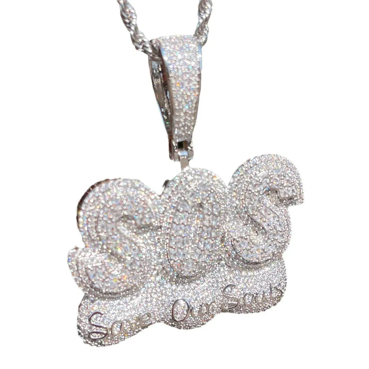 Men's "Save Our Soul" Necklace | Premium Copper CZ Pain & Survival Jewelry - CaratixJewelry