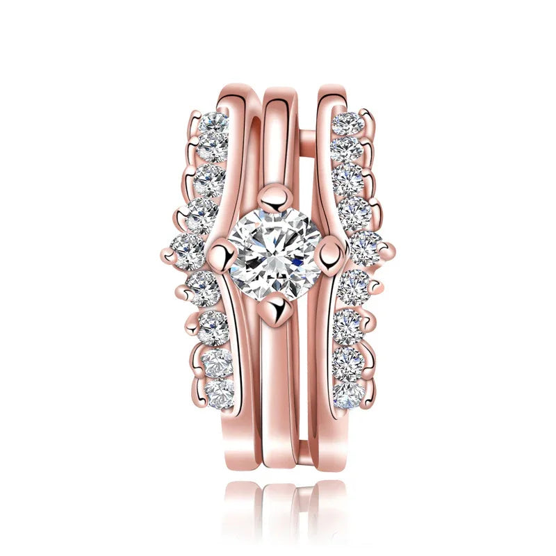Detachable Interlocking Hip Hop Ring | 3-in-1 Combo Zirconia Band | Caratix