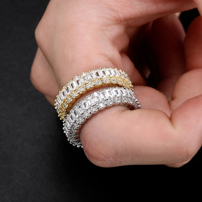 Unisex Full Iced Out Ring | Premium Micro-Pave Zirconia Band | Caratix