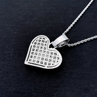 Iced Out Heart Pendant | Men's Gold Plated Hip Hop Heart Charm | Caratix