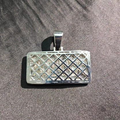 Iced Out VISA Credit Card Pendant Necklace – Hip Hop Double-Layer CZ Dog Tag Jewelry - CaratixJewelry