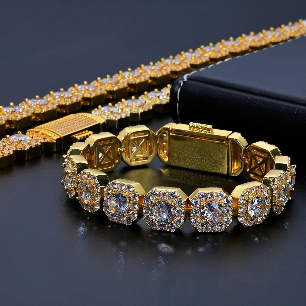 Iced Out Ice Chain Zircon Bracelet Luxury Hip Hop Jewelry for Men | Caratix Jewelry - CaratixJewelry
