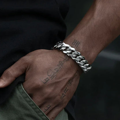 Miami Cuban Chain Necklace Stainless Steel Titanium Hip Hop Jewelry for Men | Caratix Jewelry - CaratixJewelry