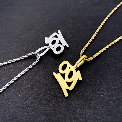 Iced Out 100 Number Pendant | Men's Gold Plated Hip Hop 100 Charm | Caratix