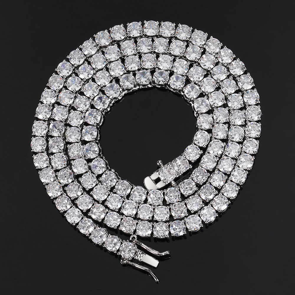 Custom 18K Gold Moissanite Tennis Chain | High-End Women's Hip Hop Bling | Caratix - CaratixJewelry