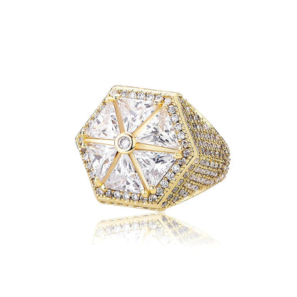 Candy Colored Hexagon Ring | Colorful Zirconia Windmill Band | Caratix