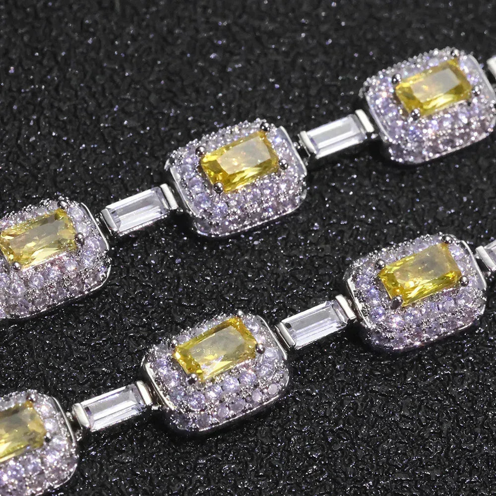 Colorful Gemstone Zircon Necklace Iced Out Jewelry | Caratix Jewelry - CaratixJewelry