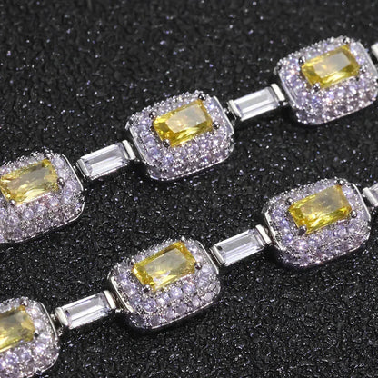 Colorful Gemstone Zircon Necklace Iced Out Jewelry | Caratix Jewelry - CaratixJewelry