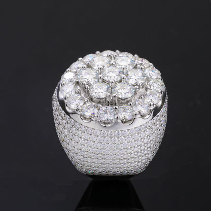 Fully Iced Out Moissanite Men's Ring 925 Silver | Caratix