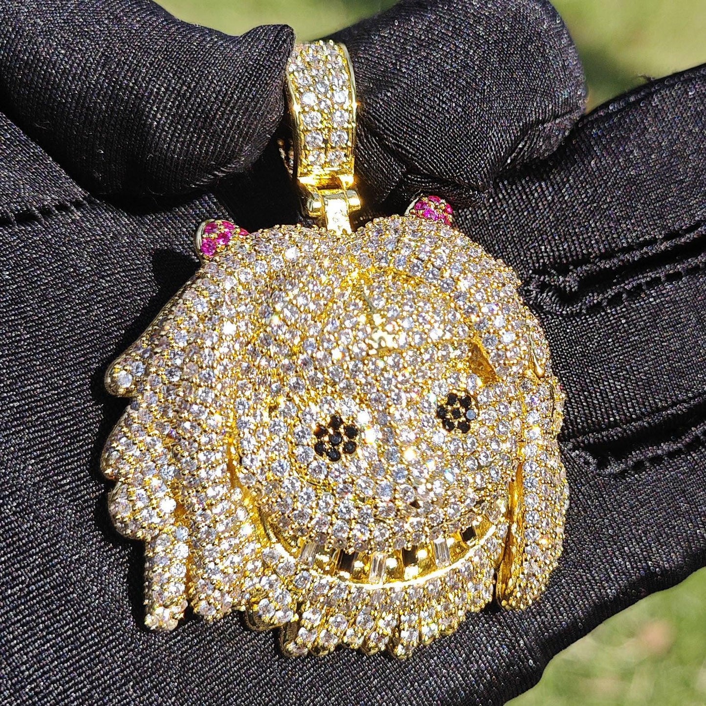 Iced Out Cartoon Girl Pendant Necklace – Hip Hop CZ Fashion Jewelry for Men & Women - CaratixJewelry