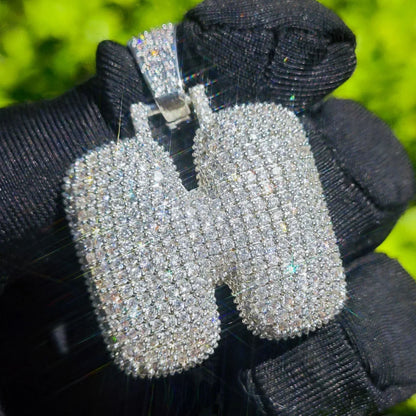 Iced Out Alphabet Letter Pendant | CZ Hip Hop 26-Letter Streetwear Jewelry - CaratixJewelry