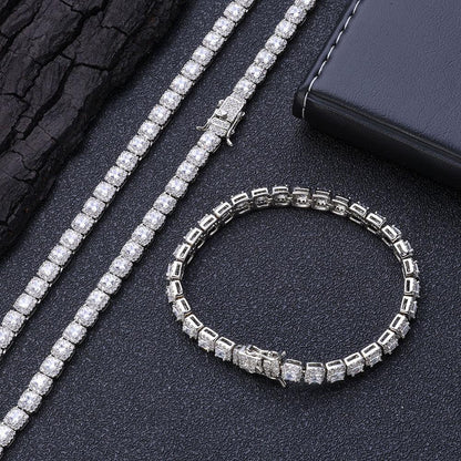 5mm Iced Out Sugar Link Zircon Necklace & Bracelet Hip Hop Jewelry | Caratix - CaratixJewelry