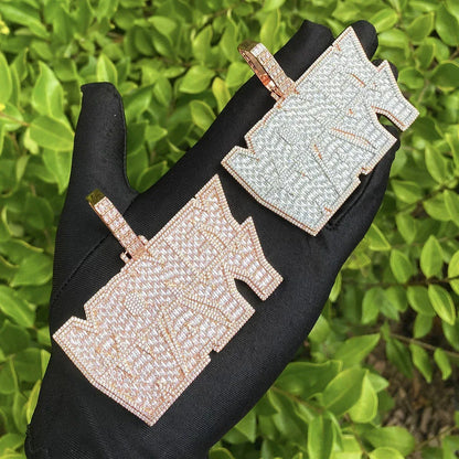 Iced Out "Money Wayy" Pendant | Men's Real Copper CZ Necklace - CaratixJewelry
