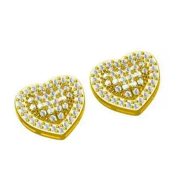 Heart Shaped Zircon Stud Earrings | Trendy & Fashionable Hip Hop Jewelry | Caratix Jewelry - CaratixJewelry
