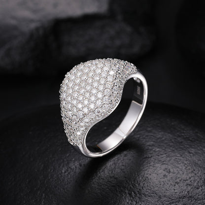 S925 Sterling Silver Moissanite Starry Night Ring – Full Iced-Out Luxury Hip-Hop Band