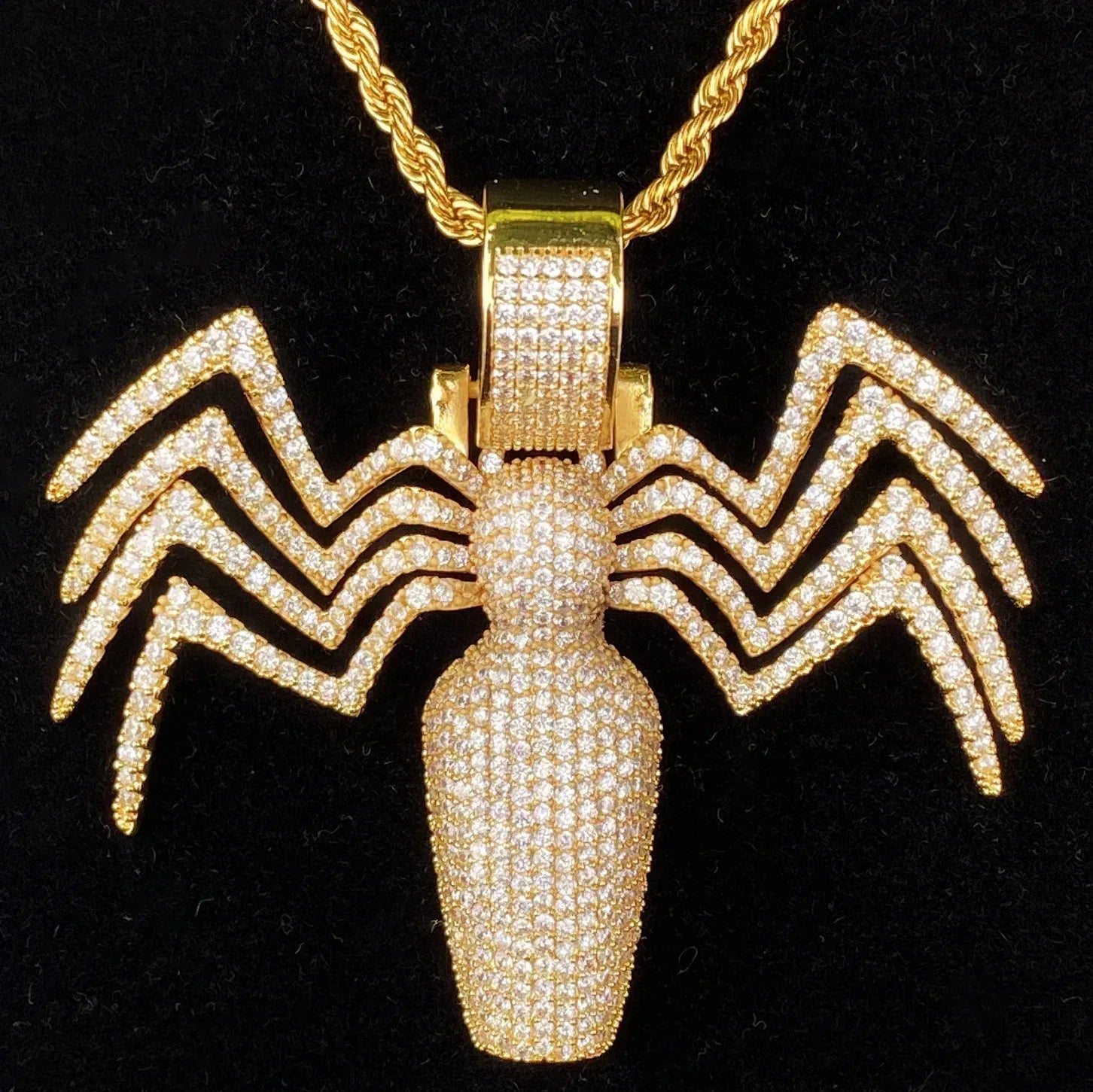 Men's Real Copper CZ Necklace | Luxury 3D Arachnid Jewelry - CaratixJewelry
