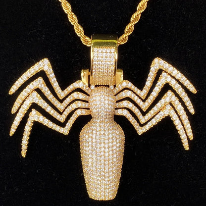 Men's Real Copper CZ Necklace | Luxury 3D Arachnid Jewelry - CaratixJewelry