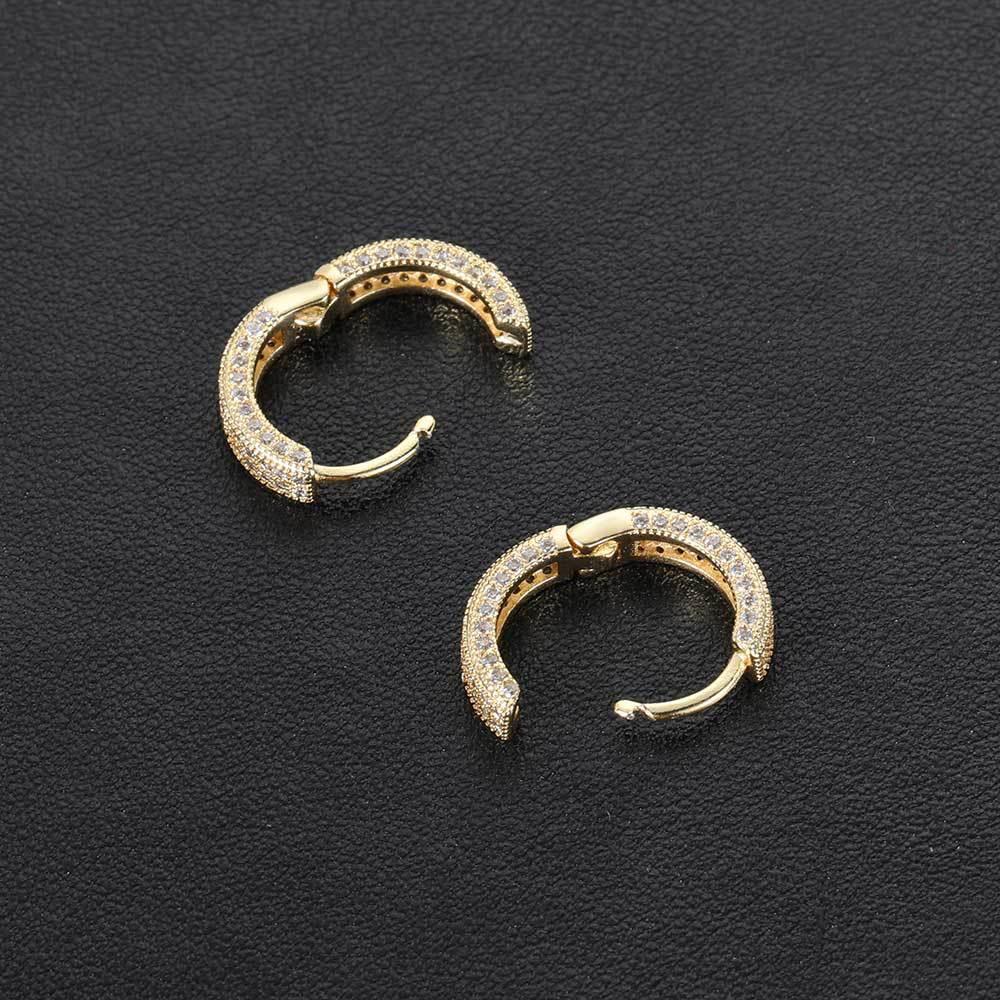 Square Hoop Earrings with Micro-Pave Zircon Stones for Men and Women | Bling Hip Hop Jewelry | Caratix Jewelry - CaratixJewelry