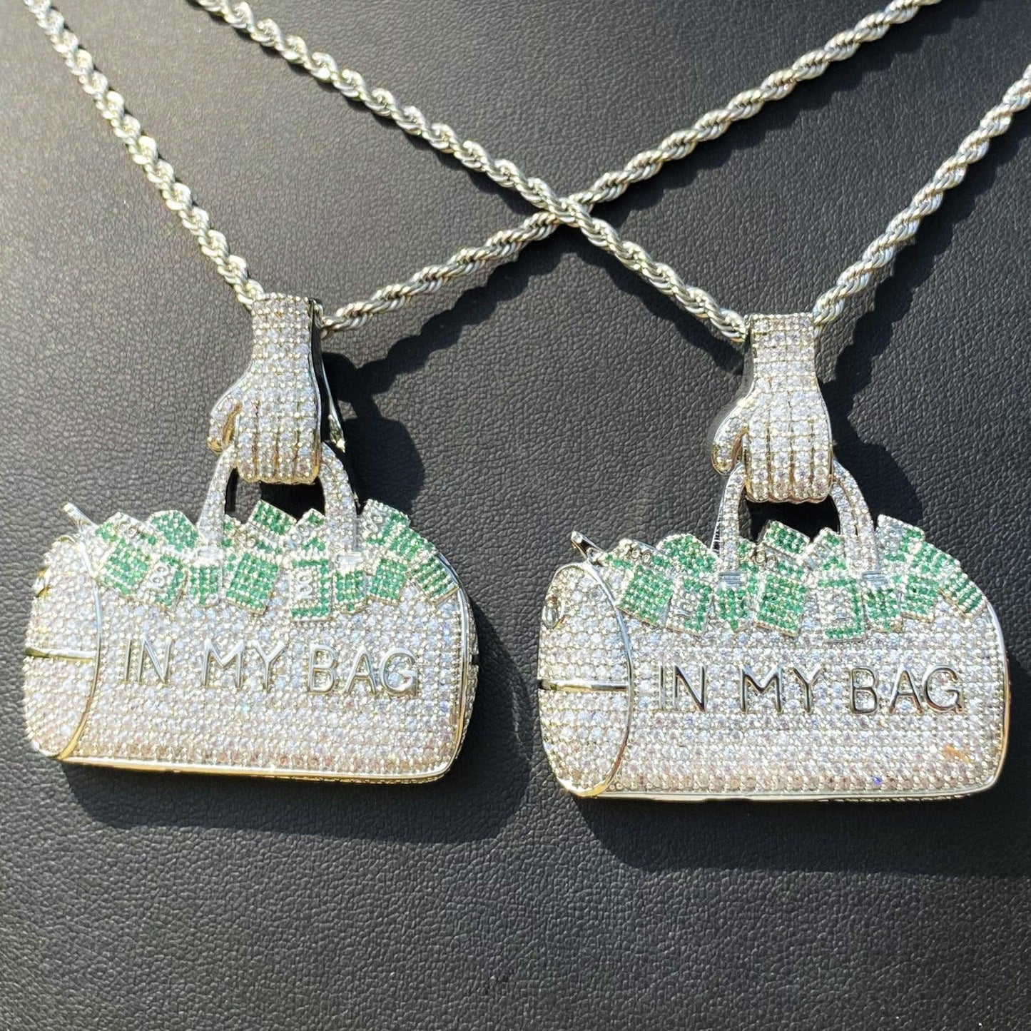 Women's "Secure The Bag" Handbag Necklace | Premium Copper CZ Wealth Jewelry - CaratixJewelry