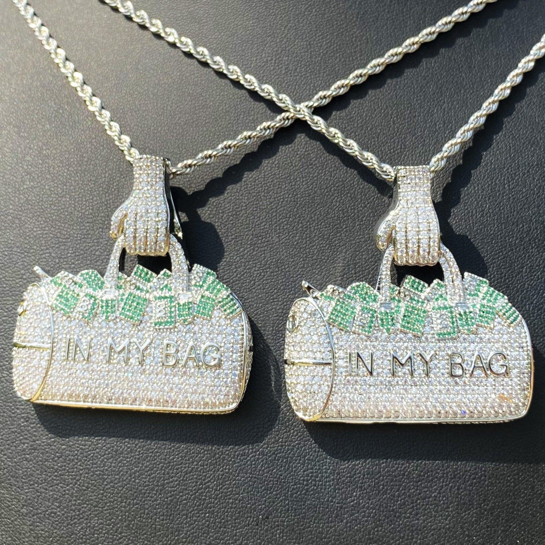 Women's "Secure The Bag" Handbag Necklace | Premium Copper CZ Wealth Jewelry - CaratixJewelry