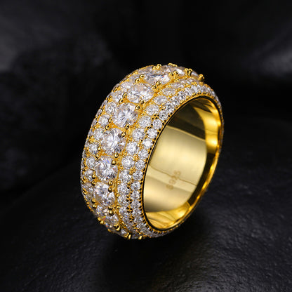 Moissanite Hip Hop Signet Ring 925 Silver Band | Caratix