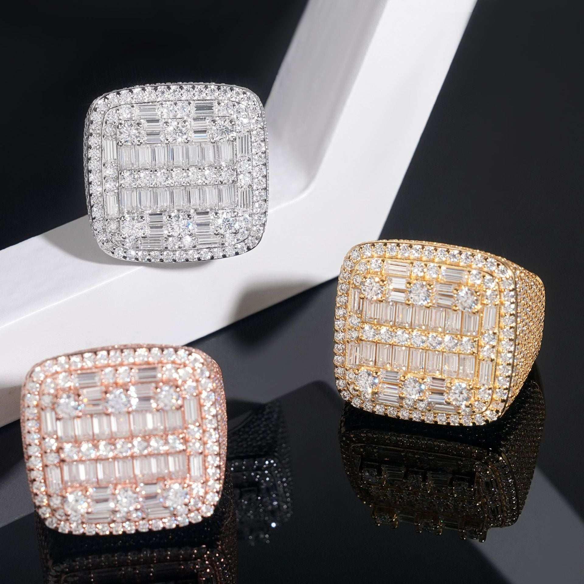 D-Color VVS Moissanite Half-Eternity Ring | S925 Silver Unisex Fashion Jewelry - CaratixJewelry