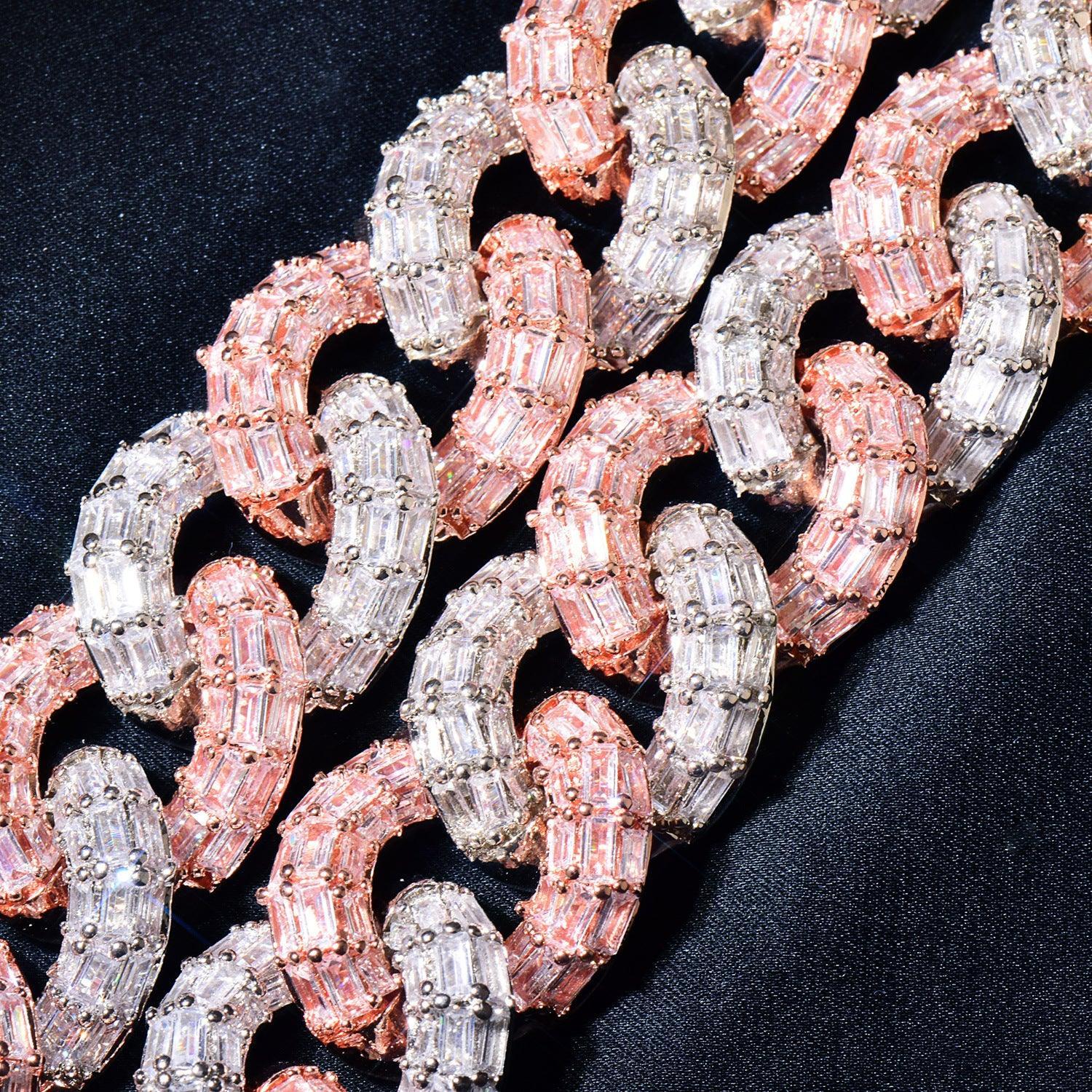 21mm Iced Out Step Cut Cuban Chain Necklace with Copper & Zircon - CaratixJewelry