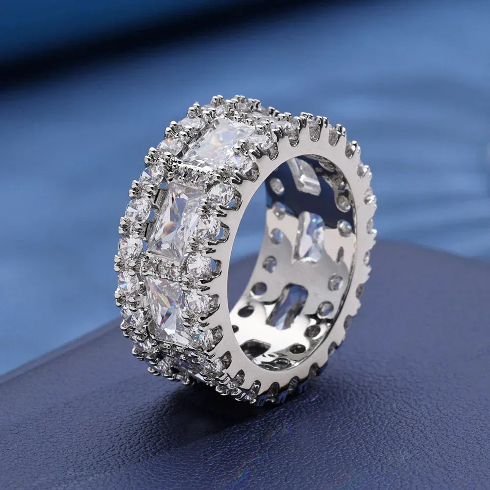 Mixed T Cut Zircon Ring Vintage Men’s Iced Out Jewelry | Caratix Jewelry - CaratixJewelry