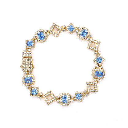 11mm Geometric Blue Zircon Hip Hop Jewelry Necklace for Men | Caratix Jewelry - CaratixJewelry
