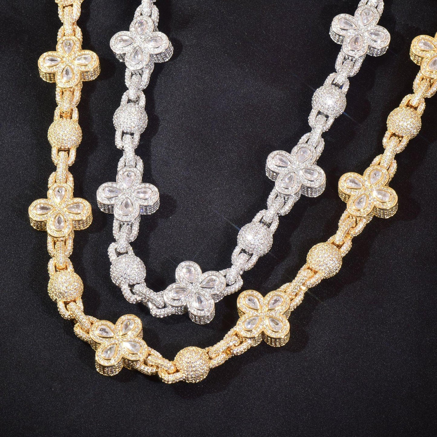 Iced Out Bubble Zircon Necklace for Men | Hip Hop Fashion Jewelry | Caratix Jewelry - CaratixJewelry