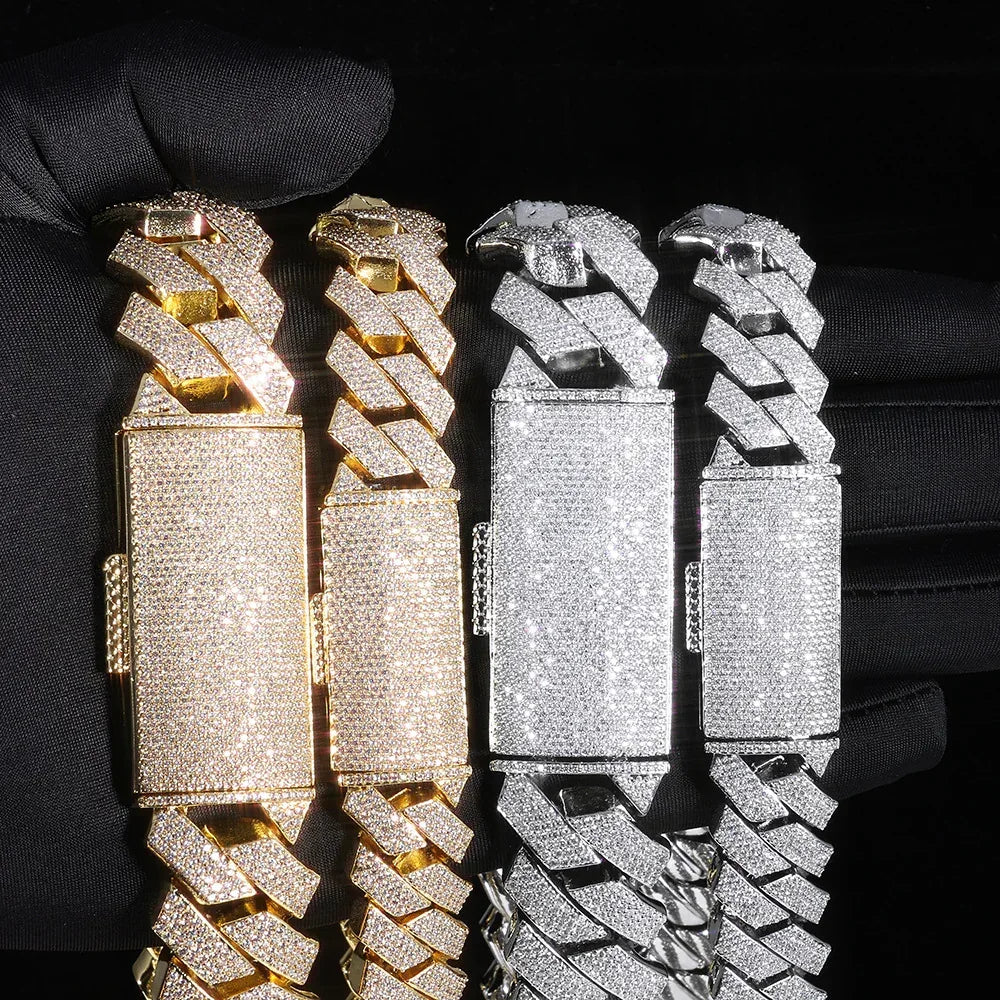 Rapper Iced Out Chain Four Row Cuban Zircon - CaratixJewelry
