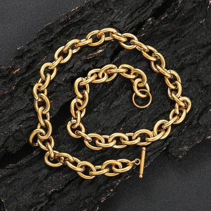 12mm Stainless Steel Cross O Chain Necklace Short Hip Hop Style for Men | Caratix Jewelry - CaratixJewelry