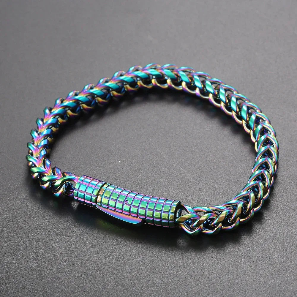 Custom 6mm Stainless Steel Two-sided Bracelet Gold Chain Style for Rapper | Caratix - CaratixJewelry