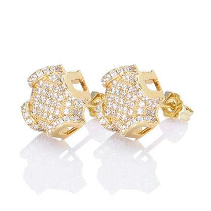 Full Zircon Stud Earrings for Men | Trendy Hip Hop Jewelry | Caratix Jewelry - CaratixJewelry