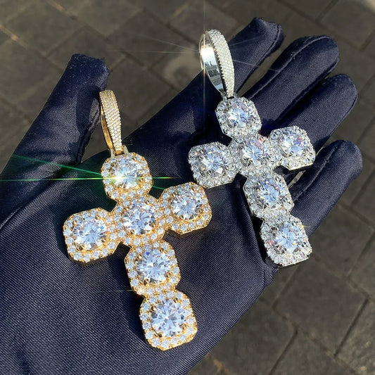 CZ Cross Pendant Necklace | Hip Hop Punk Streetwear Jewelry - CaratixJewelry