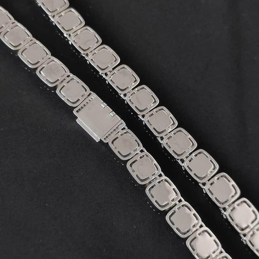 12mm Iced Out Square Chain Zircon Bracelet Unisex | Caratix Jewelry - CaratixJewelry