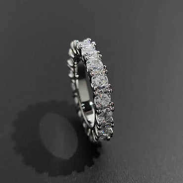 4mm Single-Row Zircon Ring for Men | Trendy Hip Hop Jewelry | Caratix Jewelry - CaratixJewelry