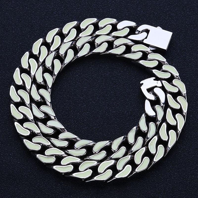 Custom 12mm Color Drip Cuban Chain Necklace Stainless Steel Hip Hop Jewelry | Caratix Jewelry - CaratixJewelry