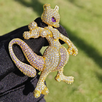 Iced Out Mystic Creature Pendant Necklace – Hip Hop CZ Cartoon Jewelry Trend - CaratixJewelry